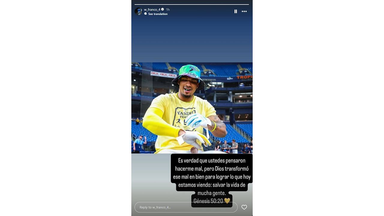 Wander Franco sends a cryptic message ahead of trial. (w_franco_4Instagram)
